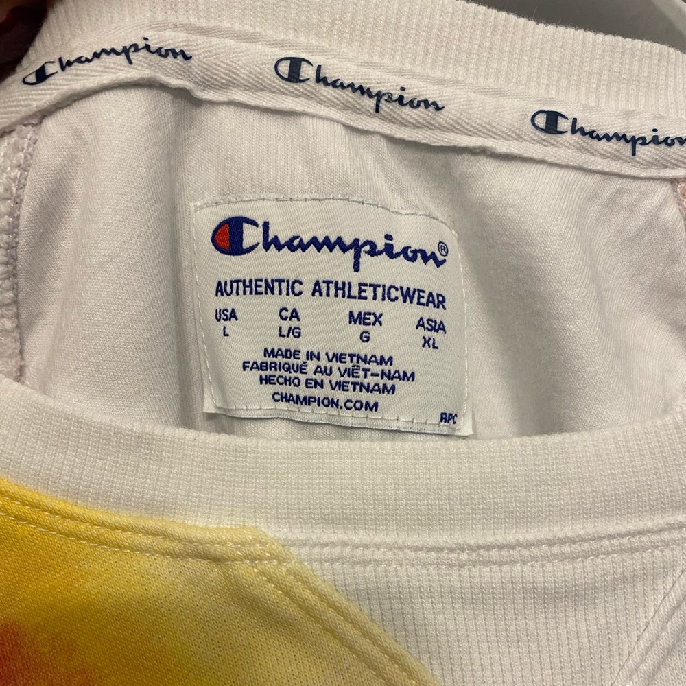 Champion Women's Campus French Terry Crew Watercolor Design - Picture 2 of 3